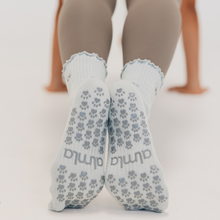 Load image into Gallery viewer, Gray Cat Pilates Grip Socks - Meow