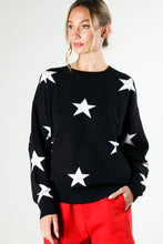 Load image into Gallery viewer, Crew Neck Long Sleeve Star Print Detail Sweater Top