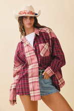 Load image into Gallery viewer, Pink Kambrie Plaid Flannel Shirt