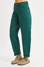 Load image into Gallery viewer, Hunter Green High Rise Barrel Pants