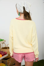 Load image into Gallery viewer, Strawberry Motif Contrast Stitch Knit Pullover