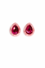 Load image into Gallery viewer, Olivia Statement Earrings Teardrop - Pink Cherry Blossom