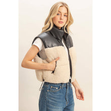 Load image into Gallery viewer, Sherpa Pu Puffer Vest