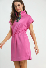 Load image into Gallery viewer, Pink Dolman Sleeve Zip Detail Dress