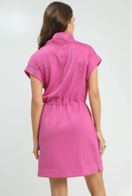 Load image into Gallery viewer, Pink Dolman Sleeve Zip Detail Dress
