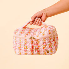 Load image into Gallery viewer, Glam & Go Quilted Cosmetic Bag Petal Parade Pink