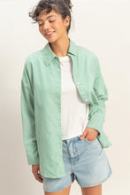 Load image into Gallery viewer, Green Stripe Button-up Shirt