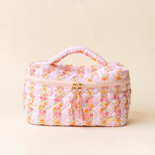 Load image into Gallery viewer, Glam & Go Quilted Cosmetic Bag Petal Parade Pink