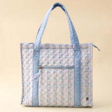 Load image into Gallery viewer, Everyday Quilted Tote Petal Parade Blue