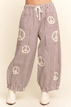 Load image into Gallery viewer, Peace Sign Pinstripe Palazzo Pants