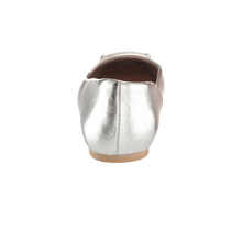 Load image into Gallery viewer, Raelynn Metallic Silver Flats
