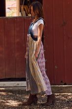 Load image into Gallery viewer, Plus Patchwork Plaid Overall Dress