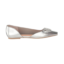 Load image into Gallery viewer, Raelynn Metallic Silver Flats