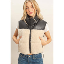 Load image into Gallery viewer, Sherpa Pu Puffer Vest