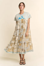 Load image into Gallery viewer, Angel Printed French Terry Top Bottom Midi Dress