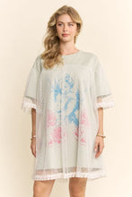 Load image into Gallery viewer, Angle Printed French Terry and Dotted Mesh Layer Dress