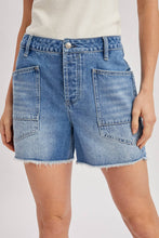 Load image into Gallery viewer, Denim Patch Pocket Barrel Shorts