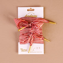Load image into Gallery viewer, Gingham Red Step It Up Shoelaces