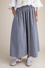 Load image into Gallery viewer, Gingham Pattern Wide Washed Pants