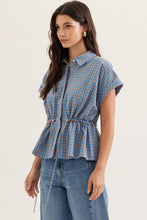 Load image into Gallery viewer, Gingham Short Sleeve Top