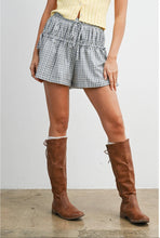 Load image into Gallery viewer, High-Waisted Plaid Drawstring Shorts