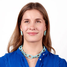 Load image into Gallery viewer, Jenna Chain Link Beaded Necklace Light Blue