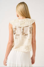 Load image into Gallery viewer, Lace Patch Peter Pan Collar Sleeveless Top