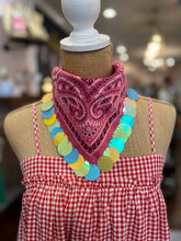 Load image into Gallery viewer, Pink Bandana with Multicolor Sequins