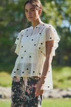 Load image into Gallery viewer, Polka Dot Flutter Sleeve Babydoll Top