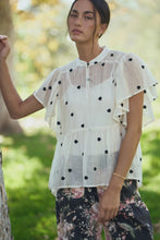 Load image into Gallery viewer, Polka Dot Flutter Sleeve Babydoll Top