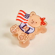 Load image into Gallery viewer, Star Spangled Bear Shape Up Claw Clip