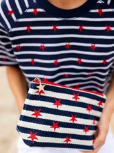 Load image into Gallery viewer, Morgan Stars LG Zip Pouch Navy