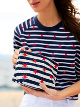 Load image into Gallery viewer, Morgan Stars LG Zip Pouch Navy