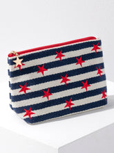 Load image into Gallery viewer, Morgan Stars LG Zip Pouch Navy