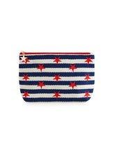 Load image into Gallery viewer, Morgan Stars LG Zip Pouch Navy