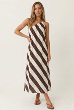 Load image into Gallery viewer, Striped One Shoulder Maxi Dress