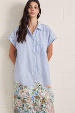 Load image into Gallery viewer, Striped Short Sleeve Floral Midi Dress
