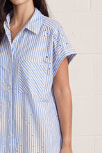 Load image into Gallery viewer, Striped Short Sleeve Floral Midi Dress
