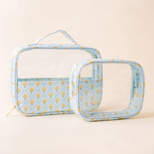 Load image into Gallery viewer, Clearly Chic Cosmetic Bag Marigold Blue