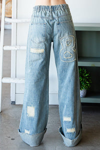 Washed Love Patch Denim Pant