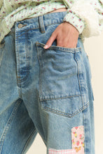 Load image into Gallery viewer, Mineral Washed Patchwork Jeans