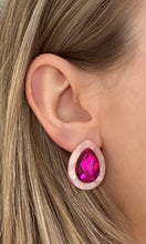 Load image into Gallery viewer, Olivia Statement Earrings Teardrop - Pink Cherry Blossom
