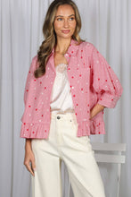 Load image into Gallery viewer, Star Accent Ruffled Hem Striped Shirt