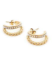 Load image into Gallery viewer, Enzo Gold Pearl Hoop Earrings