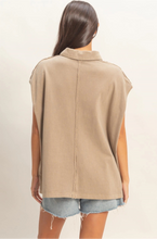 Load image into Gallery viewer, Sleeveless Polo Oversized Top