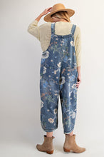 Load image into Gallery viewer, Flower Printed Washed Denim Overalls