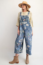 Load image into Gallery viewer, Flower Printed Washed Denim Overalls