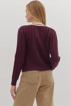 Load image into Gallery viewer, Plum Statement Button Cardigan