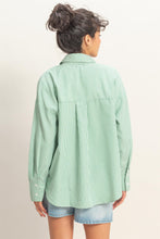 Load image into Gallery viewer, Green Stripe Button-up Shirt