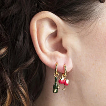 Load image into Gallery viewer, Wine & Glass Hoop Earring